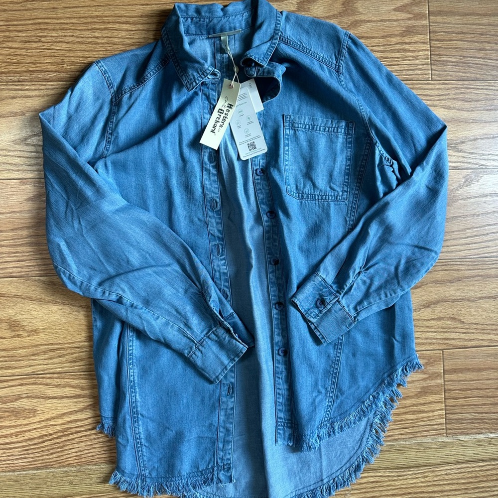 Blue Denim Button-Up Shirt